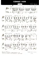 scarica la spartito per fisarmonica Comme Hier (Orchestration Complète) (Tango) in formato PDF