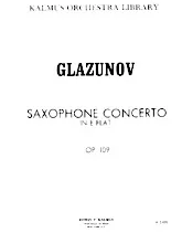 scarica la spartito per fisarmonica Aleksander Glazunov : Concerto for Alto Saxophone and String Orchestra in E flat major Op 109 in formato PDF