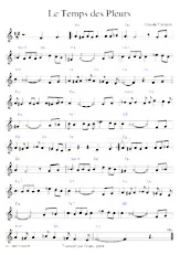 descargar la partitura para acordeón Le temps des pleurs (Chant : Claude François) (Relevé) en formato PDF