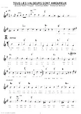 scarica la spartito per fisarmonica Tous les valseurs sont amoureux (Valse Chantée) in formato PDF