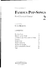 télécharger la partition d'accordéon 9 arrangements of Famous Pop-Song for Classical Guitar (Arrangement : Cees Hartog) (9 Titres) (Volume 2) au format PDF