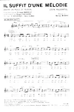 descargar la partitura para acordeón Il suffit d'une mélodie (Basta un poco di musica) (Zo'n calcagno) en formato PDF