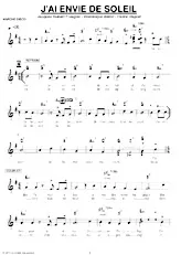 descargar la partitura para acordeón J'ai envie de soleil (Marche-Disco) en formato PDF