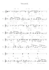 télécharger la partition d'accordéon Sincerely (Chant : The Forester Sisters) au format PDF