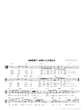 scarica la spartito per fisarmonica Sweet and lovely (Chant : Guy Lombardo) (Swing Madison) in formato PDF