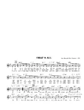 télécharger la partition d'accordéon That's all (Chant : Nat King Cole) (Slow) au format PDF