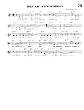 télécharger la partition d'accordéon They say it's wonderful (Chant : Frank Sinatra) (Slow) au format PDF