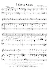 télécharger la partition d'accordéon I gotta know (Chant : Elvis Presley) (Boléro) au format PDF