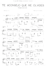 télécharger la partition d'accordéon Te aconsejo que me olvides (Tango Canción) (Piano) au format PDF