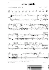 scarica la spartito per fisarmonica Parole Parole (Paroles Paroles) (Chant : Dalida et Alain Delon) in formato PDF