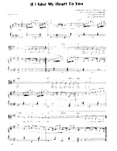 télécharger la partition d'accordéon If I give my heart to you (Chant : Doris Day) (Arrangement : Igor Kantiukov) (Slow Fox-Trot au format PDF