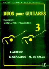 télécharger la partition d'accordéon Duos pour Guitares / Transcription : Marc et Eric Franceries (Volume 3) (1er Guitare) au format PDF