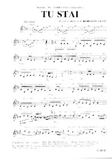 télécharger la partition d'accordéon Tu Stai (Chant : Bobby Solo) au format PDF