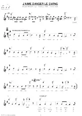 scarica la spartito per fisarmonica J'aime danser le swing (Fox Trot Chanté) in formato PDF