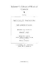 scarica la spartito per fisarmonica Niccolo Paganini : Six Grand Etudes (Arranged For Pianoforte : Franz Liszt) in formato PDF