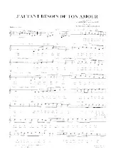 scarica la spartito per fisarmonica J'ai tant besoin de ton amour (Boléro) in formato PDF