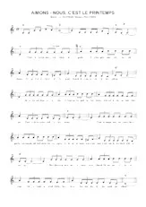 descargar la partitura para acordeón Aimons-nous c'est le printemps en formato PDF