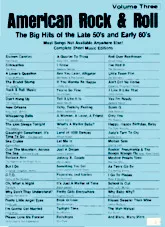 télécharger la partition d'accordéon American Rock and Roll : The Big Hits of the Late 50's and Early 60's (Volume 3) au format PDF