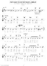download the accordion score Partager ta vie partager l'amour (Boléro Chanté) in PDF format
