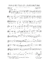 télécharger la partition d'accordéon On a pas tous les jours vingt ans (Chant : Berthe Sylva) (Valse) au format PDF