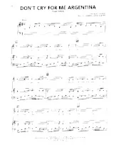 descargar la partitura para acordeón Don't cry for me Argentina (From Evita) (Slow) en formato PDF