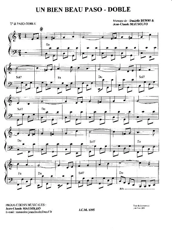 descargar la partitura para acordeón Un bien beau paso-doble en formato PDF