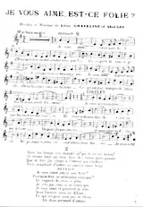 descargar la partitura para acordeón Je vous aime Est-ce folie ? en formato PDF