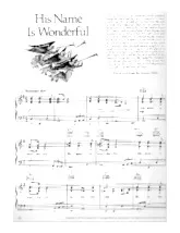 télécharger la partition d'accordéon His name is wonderful (Hymne) (Valse Lente) au format PDF