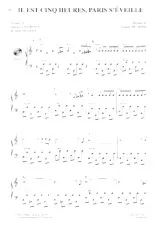 scarica la spartito per fisarmonica Il est cinq heures Paris s'éveille (Bluegrass) in formato PDF