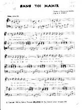 scarica la spartito per fisarmonica Sans toi ma mie (Arrangement : Aimable Donfut) in formato PDF