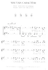 scarica la spartito per fisarmonica Mauvais caractère (Interprètes : Les Colocs) in formato PDF