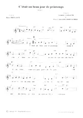 scarica la spartito per fisarmonica C'était un beau jour de printemps (Valse Chantée) in formato PDF