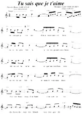 descargar la partitura para acordeón Tu sais que je t'aime (Tango) en formato PDF