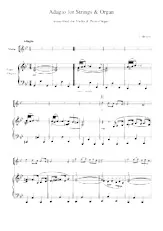 télécharger la partition d'accordéon Adagio for Strings and Organ / Transcribet for Violin and Piano / Organ au format PDF