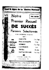 télécharger la partition d'accordéon Notre premier recueil de Succès Parisiens Sélectionnés Orchestre Ut et Sib au format PDF