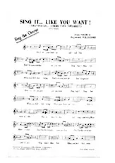 télécharger la partition d'accordéon SING-IT LIKE YOU WANT ! au format PDF