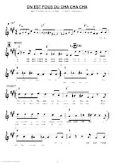 download the accordion score ON EST FOUS DE CHA CHA CHA in PDF format