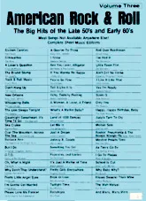 télécharger la partition d'accordéon American Rock & Roll (The big hits of late 50's and early 60's) - Vol.3 au format PDF