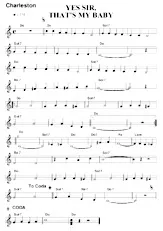 descargar la partitura para acordeón YES SIR THAT'S MY BABY  ( en Do ) en formato PDF