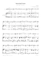 télécharger la partition d'accordéon Amazing Grace / Folk Hymn /  (4 Variations) Flute / Oboe / Violin/  + Piano,Keyboard, Organ    au format PDF