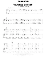 scarica la spartito per fisarmonica Black Sabbath - Paranoïd in formato PDF