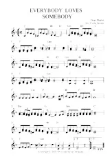 télécharger la partition d'accordéon EVERYBODY LOVES SOMERBODY Dean Martin au format PDF