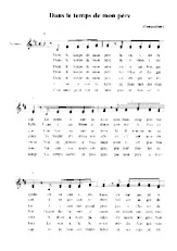télécharger la partition d'accordéon Dans le temps de mon père au format PDF