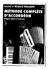 descargar la partitura para acordeón Méthode Complète D'Accordéon / Lucien et Richard Galliano/ Doigtés Piano Boutons / en formato PDF