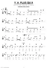 descargar la partitura para acordeón Y'A PLUS QU'A en formato PDF