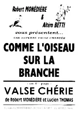 télécharger la partition d'accordéon COMME L'OISEAU SUR LA BRANCHE - VALSE CHERIE au format PDF